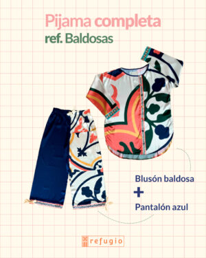 Pijama completa satín ref. Baldosas