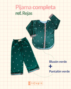 Pijama completa satín ref. Rejas